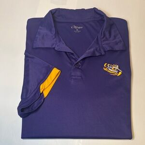 Men’s LSU Purple Polo with Embroidered Tiger Logo